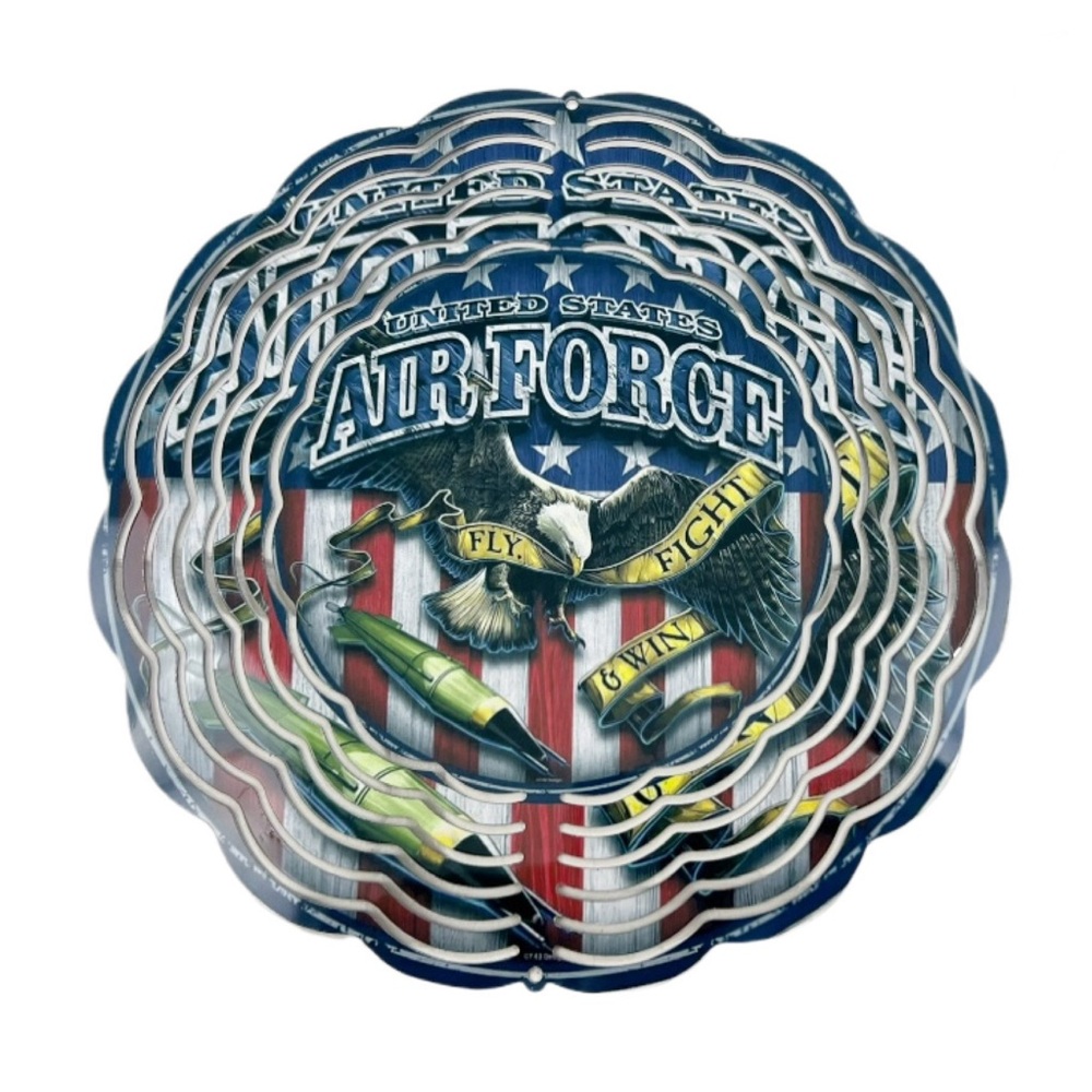 United States Air Force 8 Inch 3D Aluminum Wind Spinner Custom Handmade